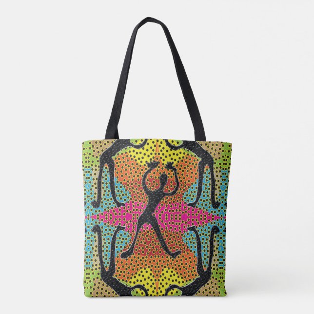 Tribal Rhythm Pop Art Tote Bag (Back)
