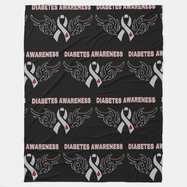 Tribal Ribbon...Diabetes Fleece Blanket (Front)