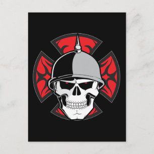 Tribal Round Cross Skull Postcard