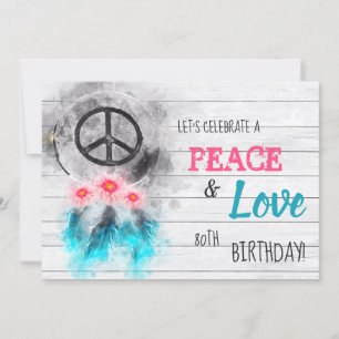 *~ Tribal Rustic Peace & Love Hippie Birthday Invitation