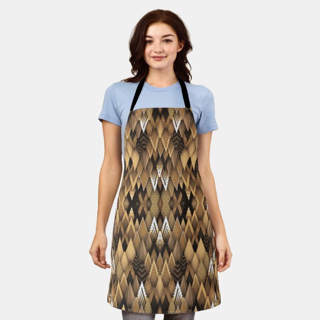 TRIBAL RUSTIC TRIANGULAR PATTERN APRON (Worn)