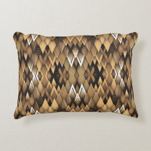 TRIBAL RUSTIC TRIANGULAR PATTERN DECORATIVE CUSHION