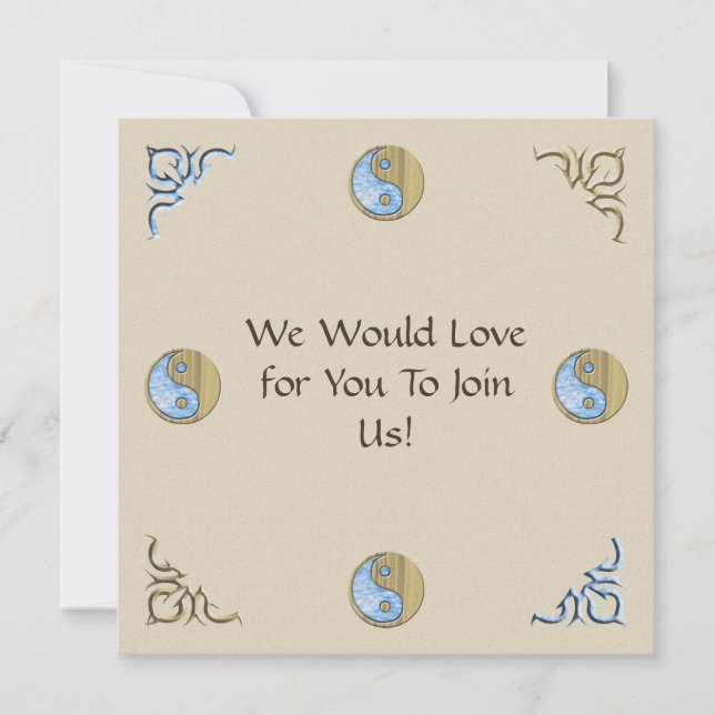Tribal Sand & Water Yin Yang Invitation (Front)
