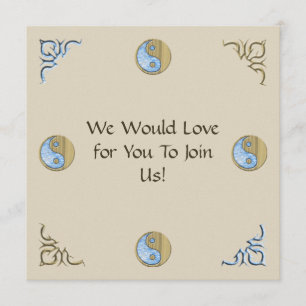 Tribal Sand & Water Yin Yang Invitation