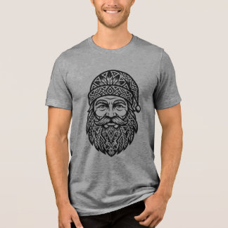 Tribal Santa Face Tri-Blend Shirt