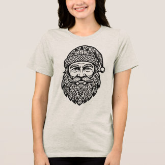 Tribal Santa Face Tri-Blend Shirt