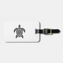 Tribal Sea Turtle, black and vertical