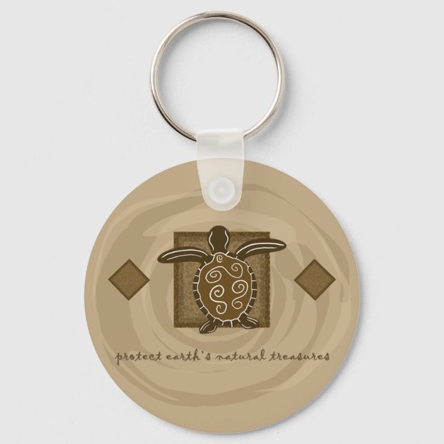 Tribal Sea Turtle Key Ring (Front)
