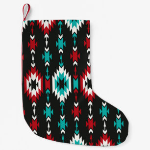 Tribal seamless colorful geometric pattern. Ethnic Small Christmas Stocking