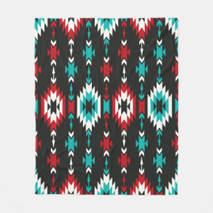 Tribal seamless colourful geometric pattern. Ethni Fleece Blanket