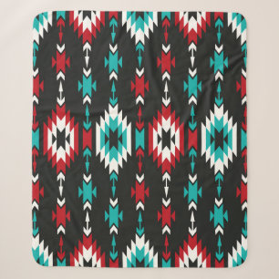 Tribal seamless colourful geometric pattern. Ethni Sherpa Blanket