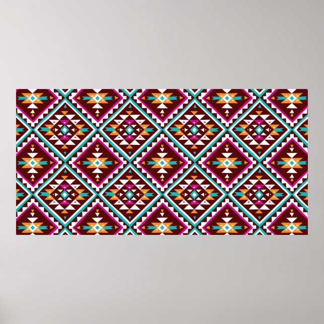Tribal seamless colourful geometric pattern poster (Front)
