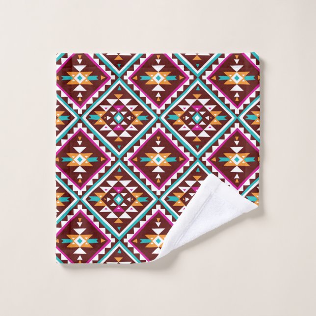Tribal seamless colourful geometric pattern wash cloth (Wash Cloth)