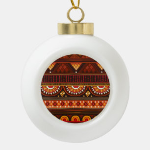Tribal seamless design for various uses. ceramic ball christmas ornament