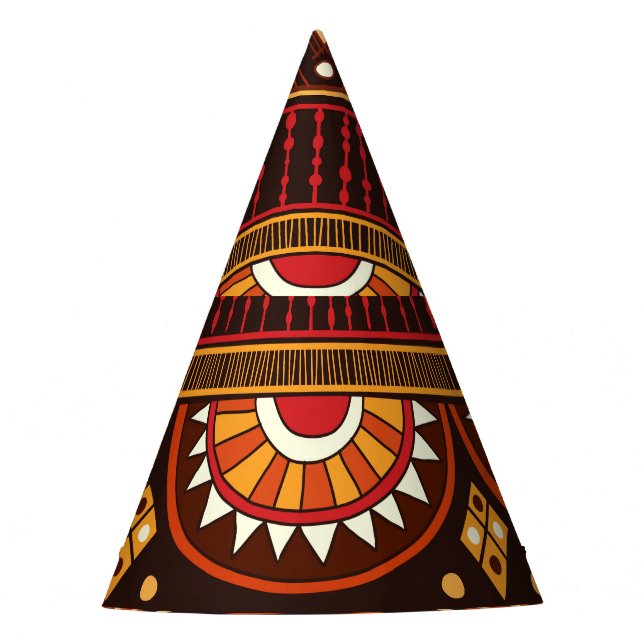 Tribal seamless design for various uses. party hat (Front)