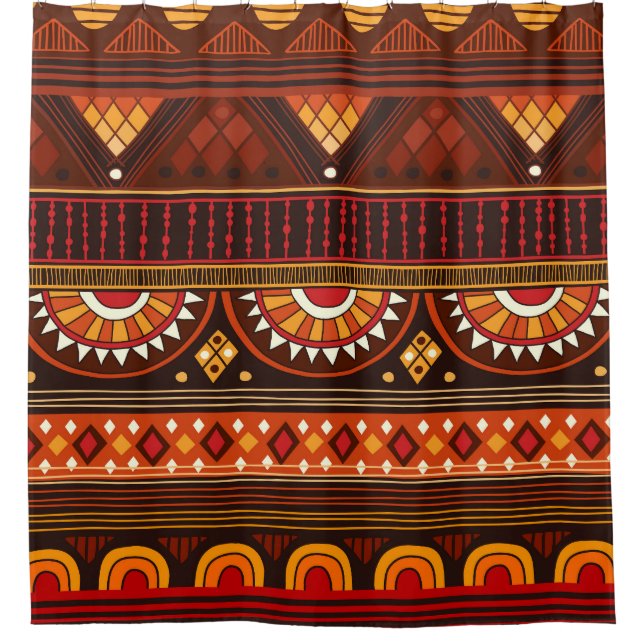 Tribal seamless design for various uses. shower curtain (Front)