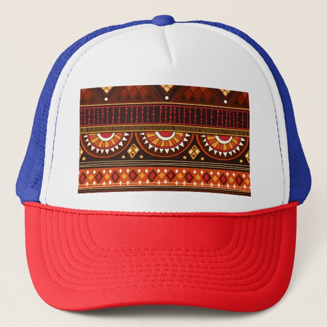 Tribal seamless design for various uses. trucker hat (Front)