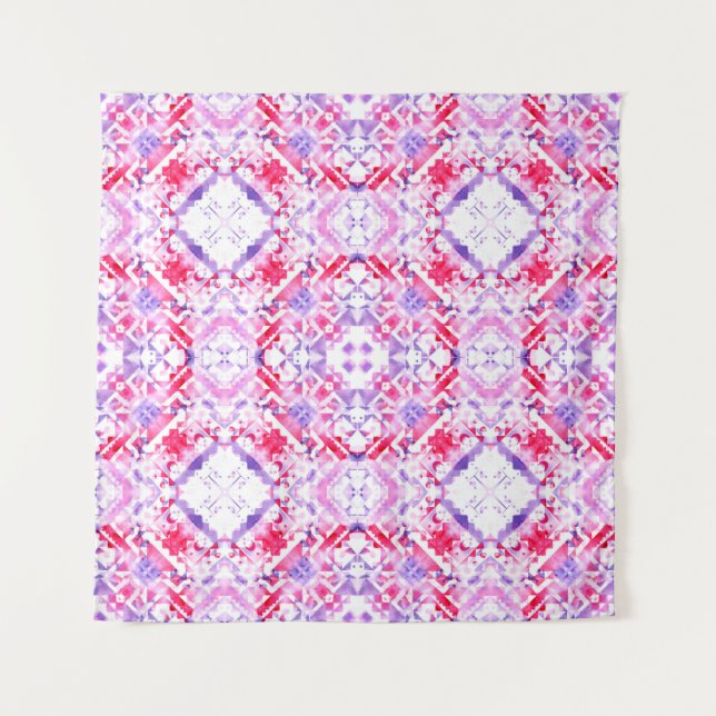 Tribal seamless pattern. Hand-painted grunge water Tapestry (Front)