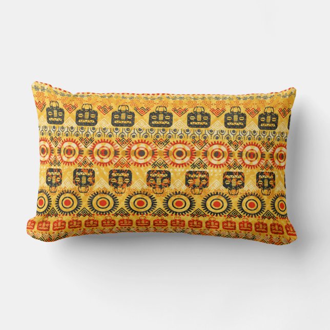 Tribal seamless pattern lumbar cushion (Front)