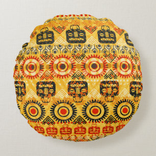 Tribal seamless pattern round cushion
