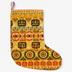 Tribal seamless pattern small christmas stocking