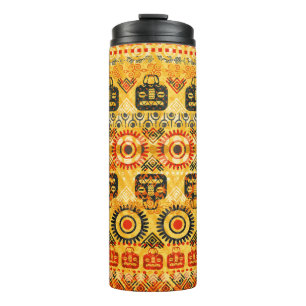 Tribal seamless pattern thermal tumbler