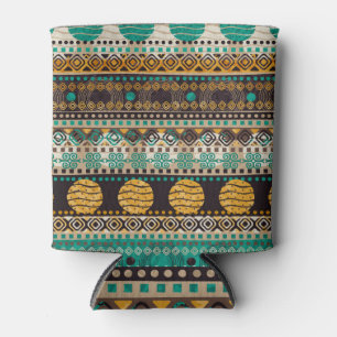 Tribal Seamless Textile Design Pattern Can Cooler