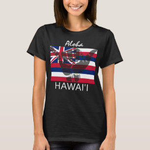 TRIBAL SHAKA (HANG LOOSE) HAWAII FLAG BG T-Shirt