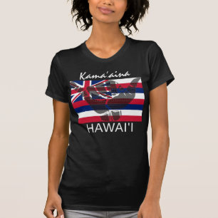 TRIBAL SHAKA (HANG LOOSE) Kamaʻāina HI FLAG BG T-Shirt