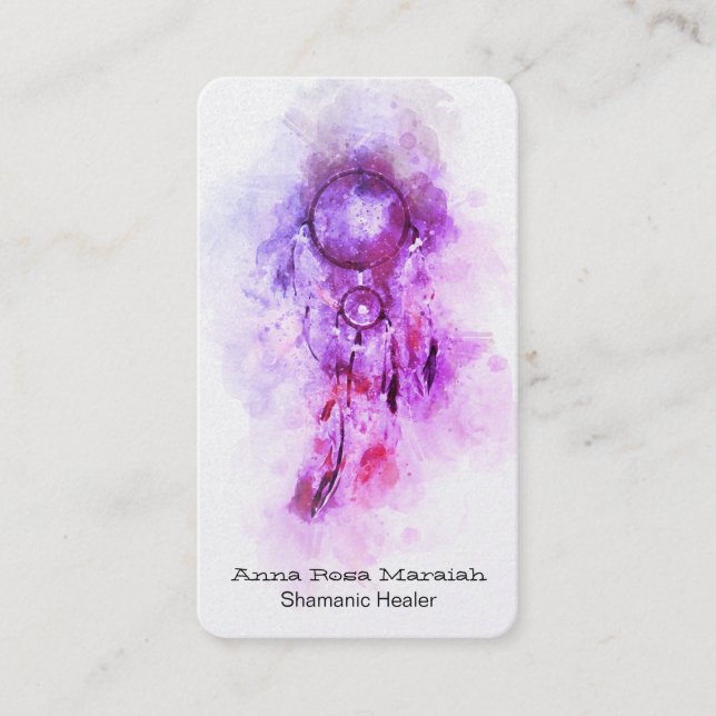 *~* Tribal Shamanic Sacred Dream Catcher Shaman Business Card (Front)
