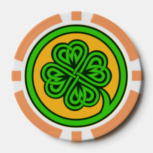 Tribal Shamrock custom poker chips
