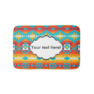 Tribal shapes rows bath mat