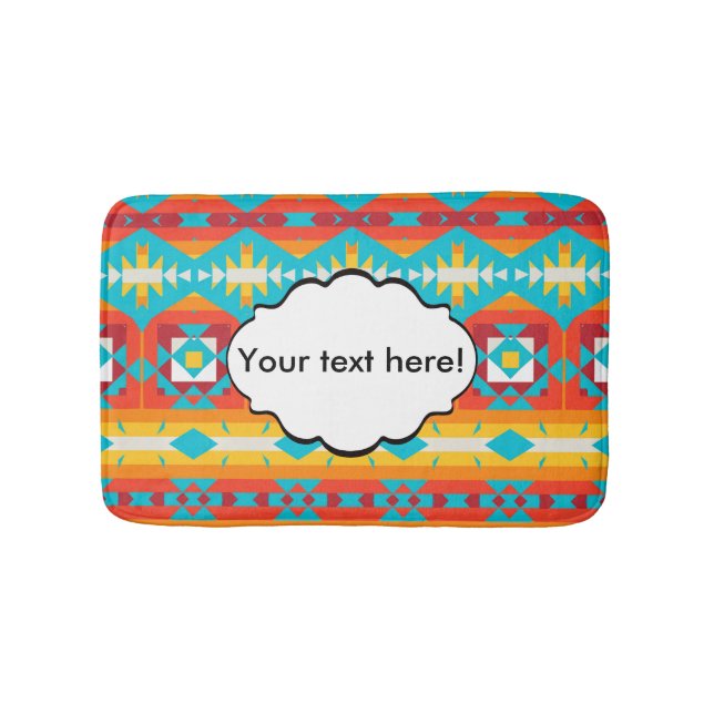 Tribal shapes rows bath mat (Front)