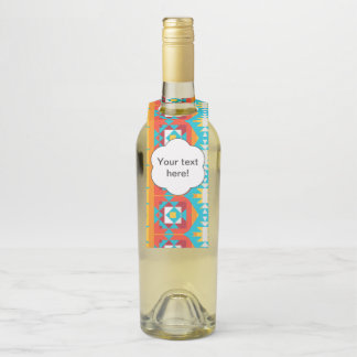 Tribal shapes rows bottle tag