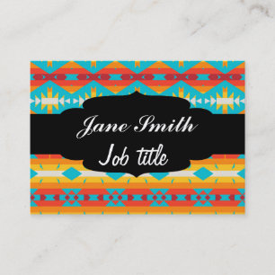 Tribal shapes rows business card