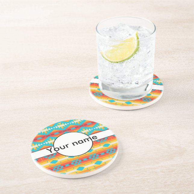 Tribal shapes rows coaster (Side)