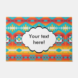 Tribal shapes rows doormat
