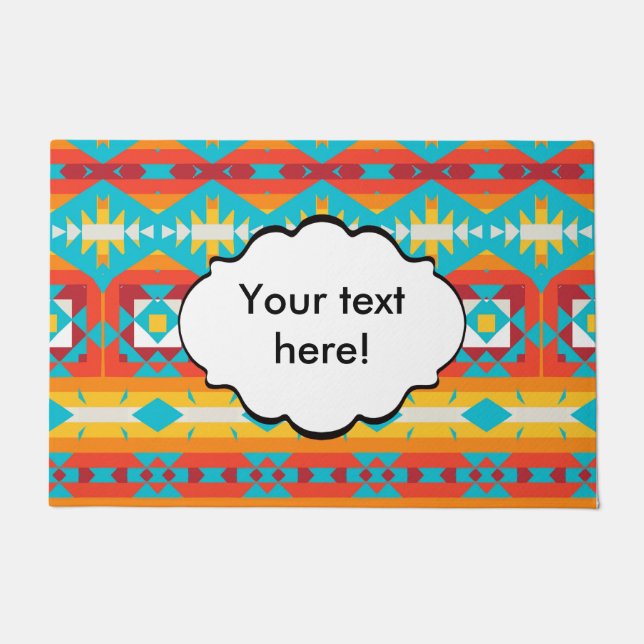 Tribal shapes rows doormat (Front)