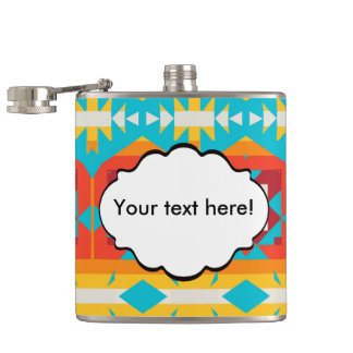 Tribal shapes rows hip flask