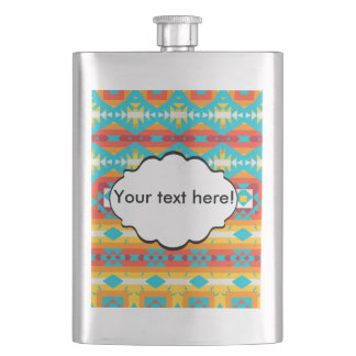 Tribal shapes rows hip flask