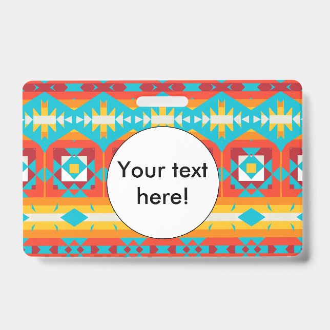 Tribal shapes rows ID badge (Front)