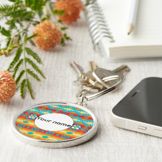 Tribal shapes rows key ring