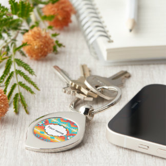 Tribal shapes rows key ring