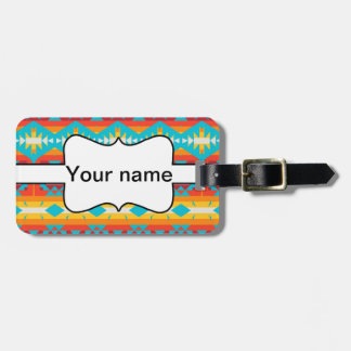 Tribal shapes rows luggage tag