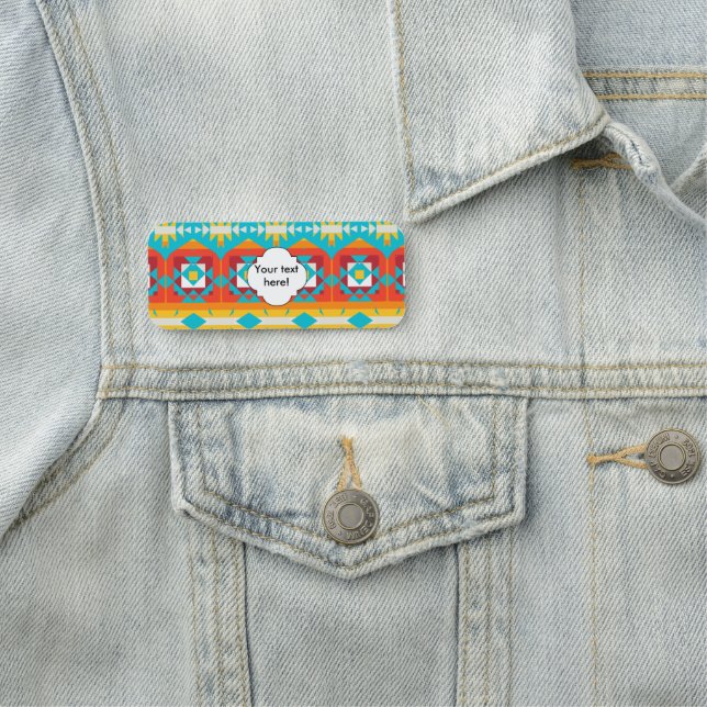Tribal shapes rows name tag (In Situ)