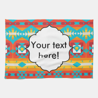 Tribal shapes rows tea towel