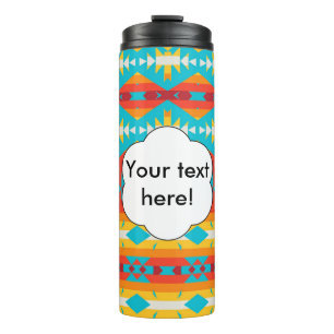 Tribal shapes rows thermal tumbler