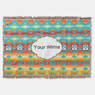 Tribal shapes rows throw blanket