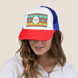 Tribal shapes rows trucker hat