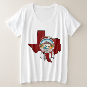 Tribal Shield / Texas Ladies Plus Size Terry Sweat T-Shirt